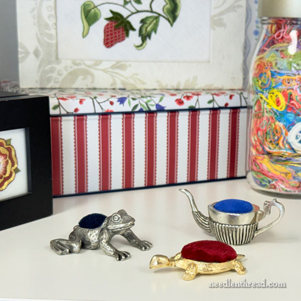 Cubbies in the Studio - and Pincushions