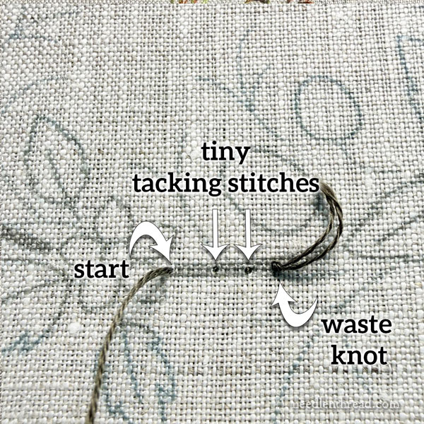 Blackberry Brambles Blossoms stitch-along lesson 1