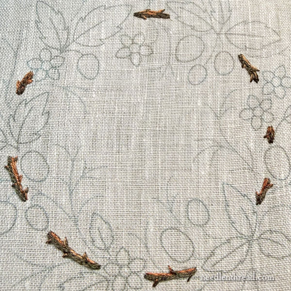 Blackberry Brambles Blossoms stitch-along lesson 1