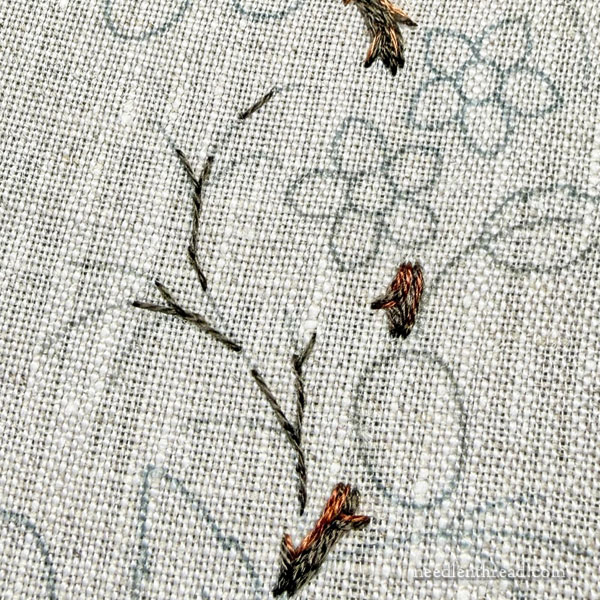 Blackberry Brambles Blossoms stitch-along lesson 1