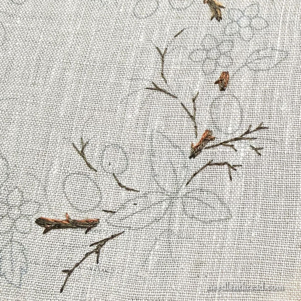 Blackberry Brambles Blossoms stitch-along lesson 1