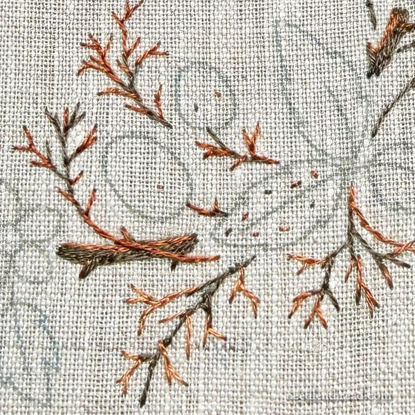 Blackberry Brambles Blossoms stitch-along lesson 1