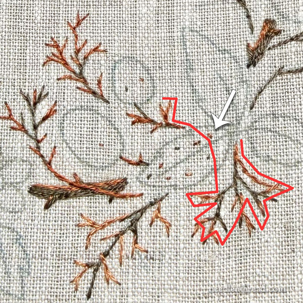 Blackberry Brambles Blossoms stitch-along lesson 1