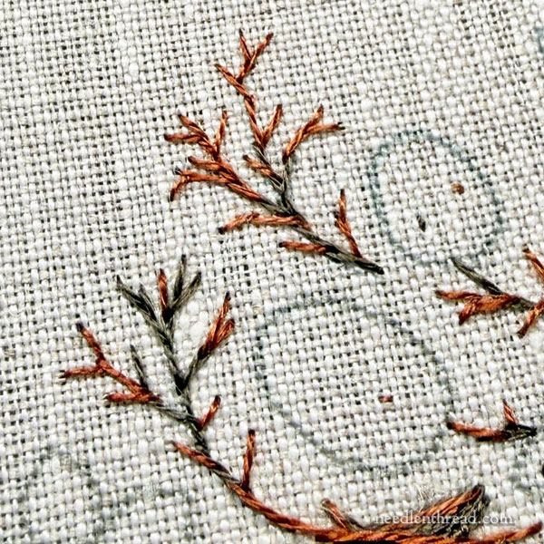 Blackberry Brambles Blossoms stitch-along lesson 1
