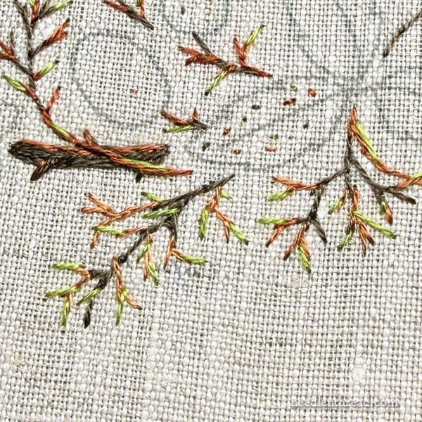 Blackberry Brambles Blossoms stitch-along lesson 1