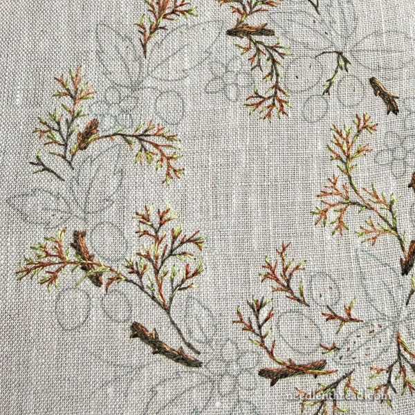 Blackberry Brambles Blossoms stitch-along lesson 1
