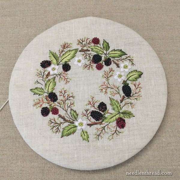 Blackberry Brambles & Blossoms Stitch-Along - Lesson 5, framing