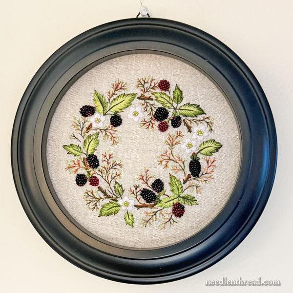 Blackberry Brambles & Blossoms Stitch-Along - Lesson 5, framing