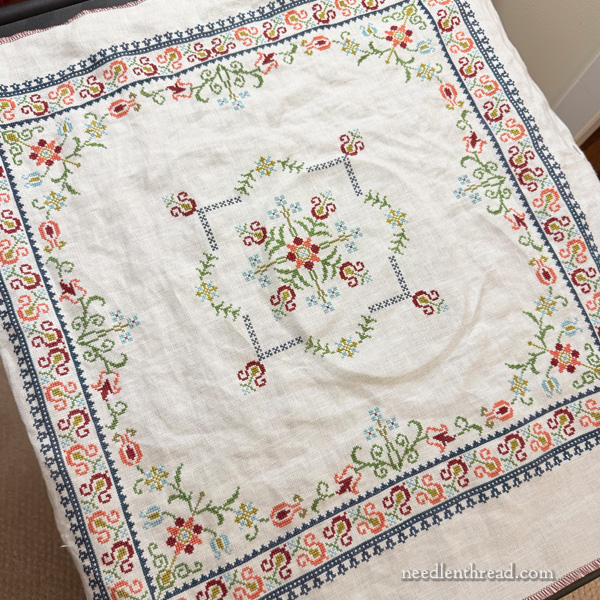 Santorini Floral folk embroidery cross stitch kit