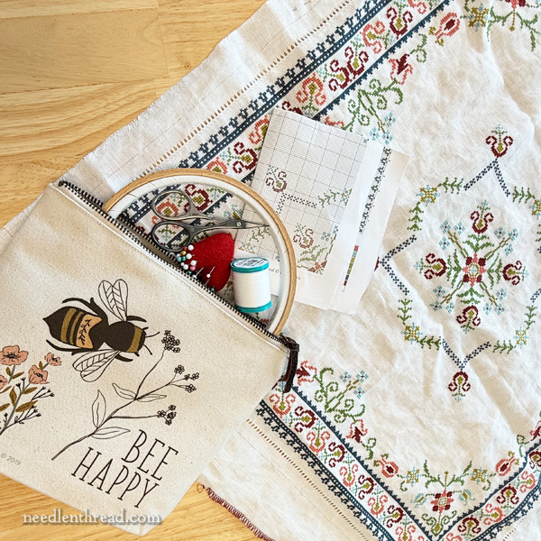Santorini Floral folk embroidery cross stitch kit