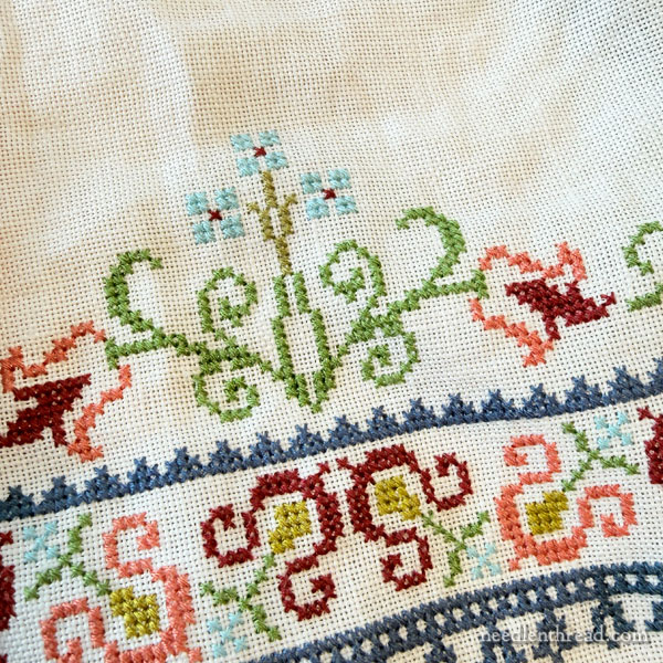Santorini Floral folk embroidery cross stitch kit