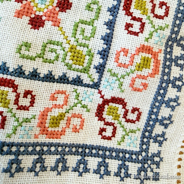 Santorini Floral folk embroidery cross stitch kit