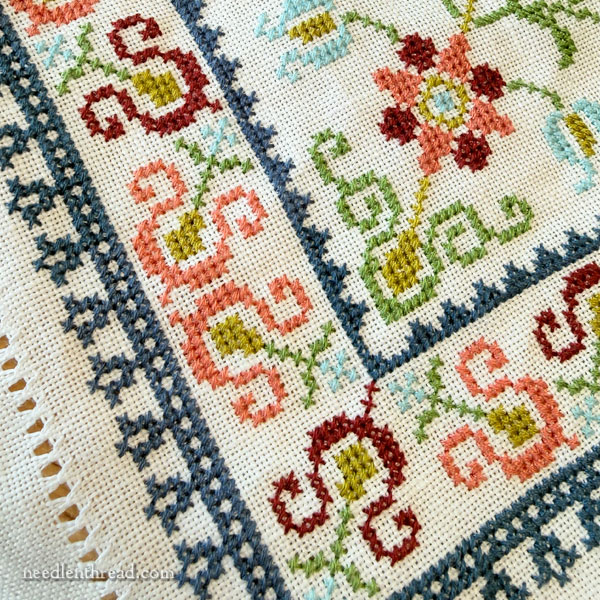 Santorini Floral folk embroidery cross stitch kit